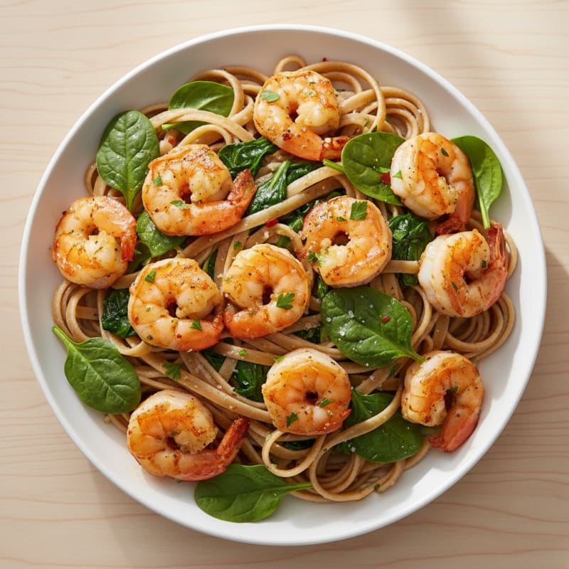 Garlic Herb Shrimp Scampi with Linguine