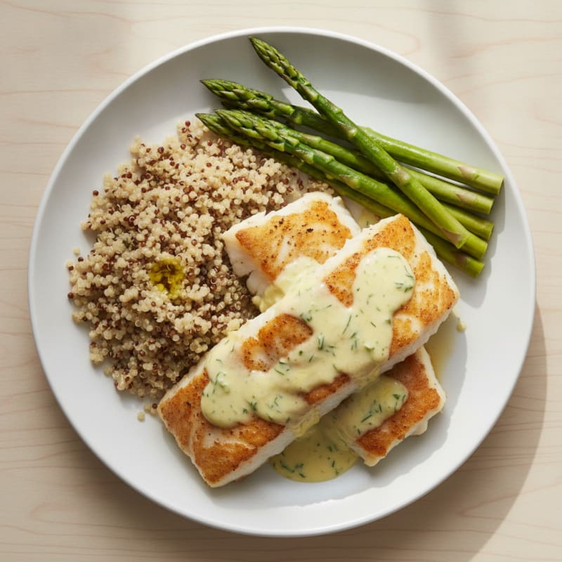 Pan-Seared Cod with Lemon-Dill Sauce