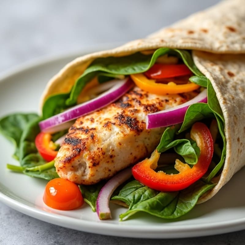 Herb-Marinated Grilled Chicken and Veggie Wrap