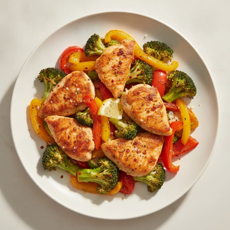 Roasted Bell Pepper and Broccoli Medley