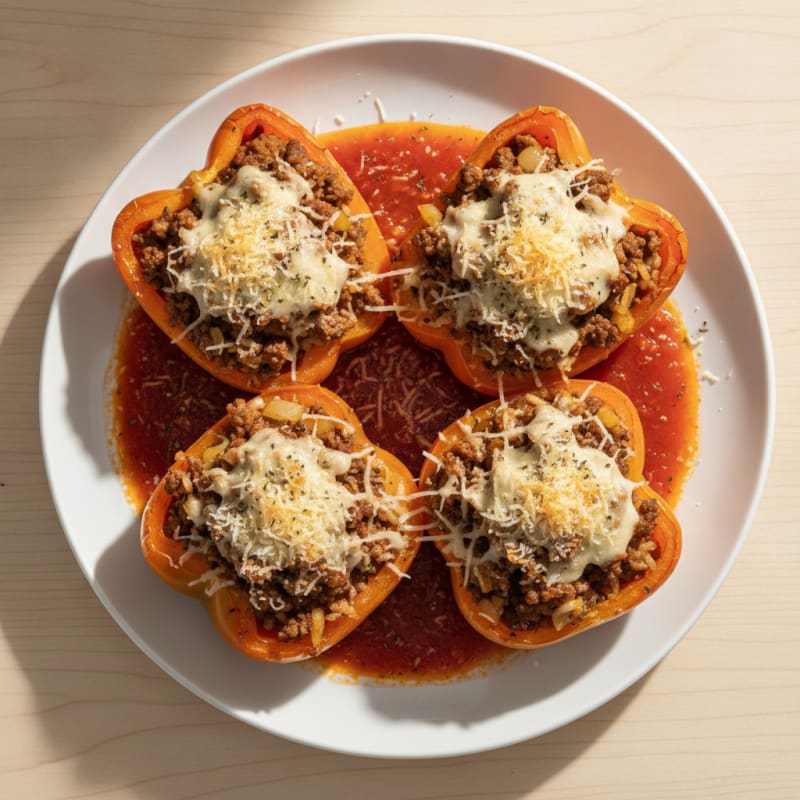 Beef and Rice Stuffed Bell Peppers