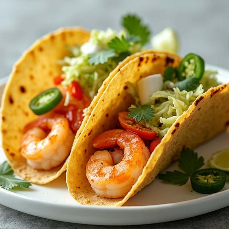 Spicy Shrimp Tacos with Crunchy Cabbage Slaw