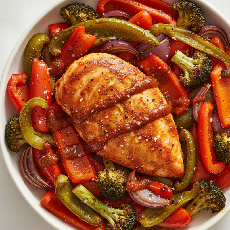 Spicy Harissa Chicken with Roasted Vegetables