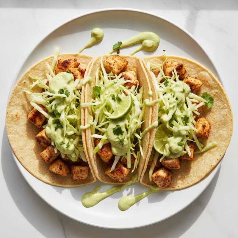 Chicken Tacos with Avocado Crema