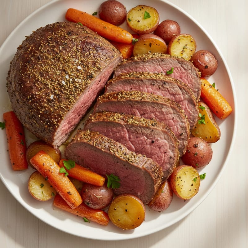 Garlic Herb Beef Roast with Root Vegetables