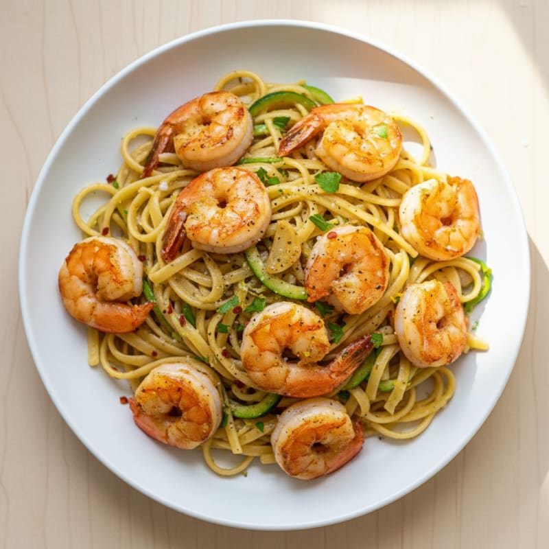 Zesty Garlic Shrimp Scampi with Linguine
