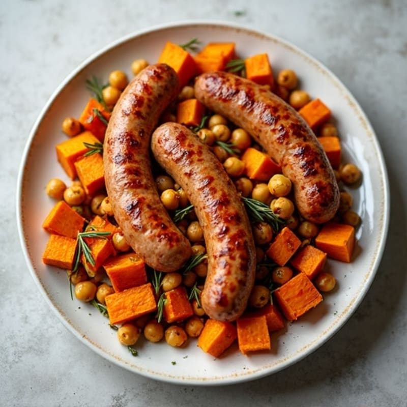 Herb-Roasted Sausage and Sweet Potato Sheet Pan Dinner