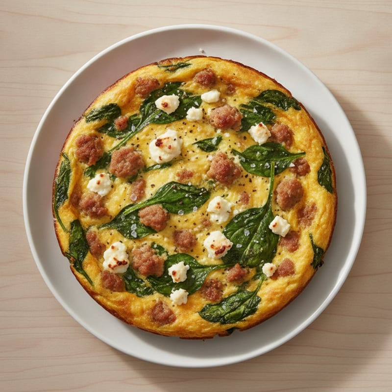 Sausage and Spinach Egg Bake