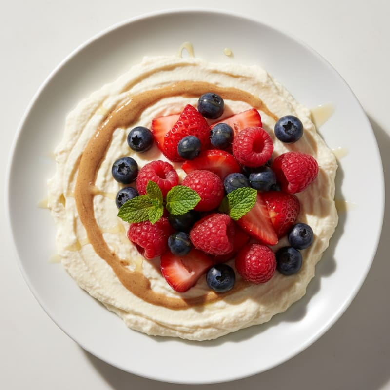 Silky Tofu Protein Pudding with Mixed Berries