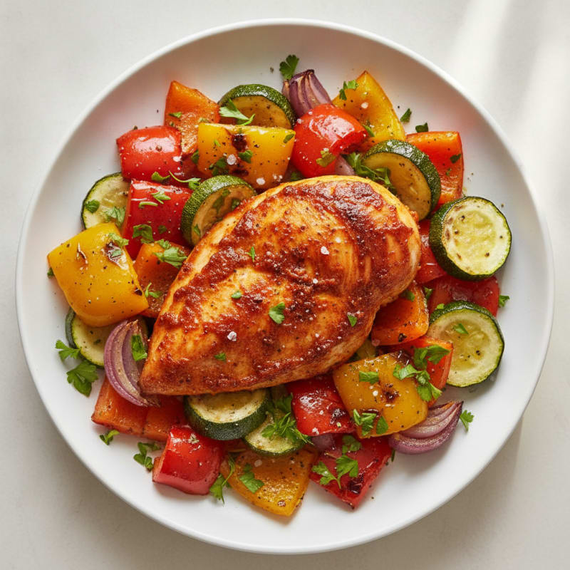 Harissa Chicken with Roasted Vegetables