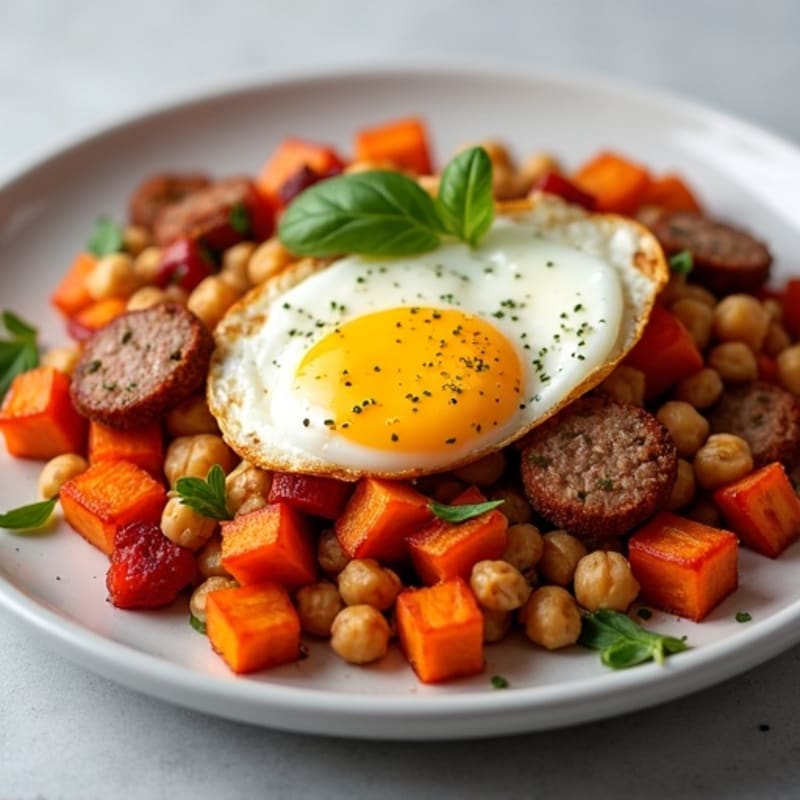 Crispy Sweet Potato and Egg Hash