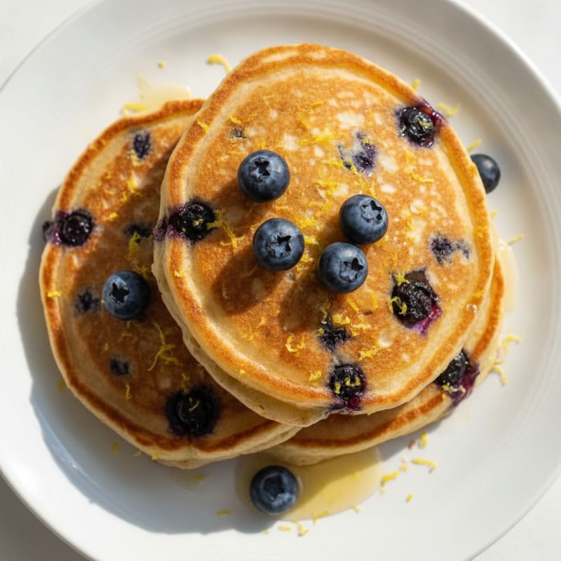 Blueberry Ricotta Pancakes with Lemon Zest