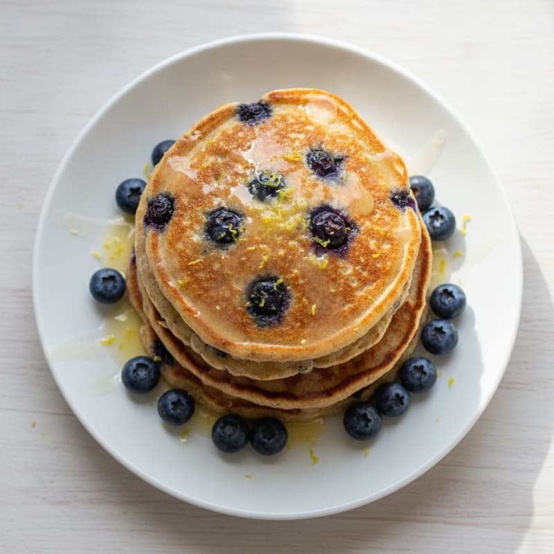 Blueberry Ricotta Pancakes with Lemon Zest