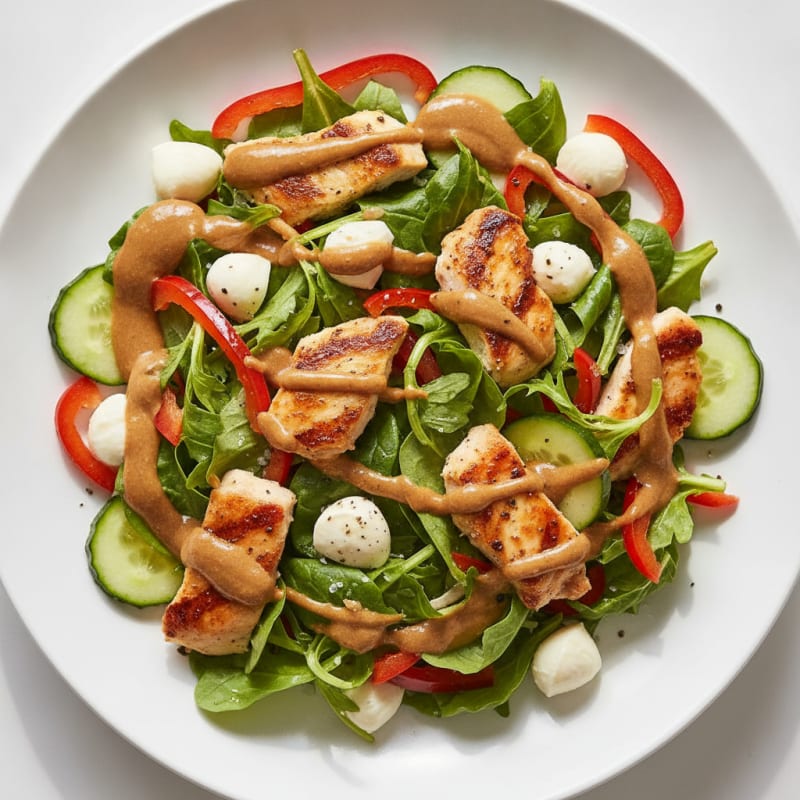 Chicken Mozzarella Salad with Peanut Dressing