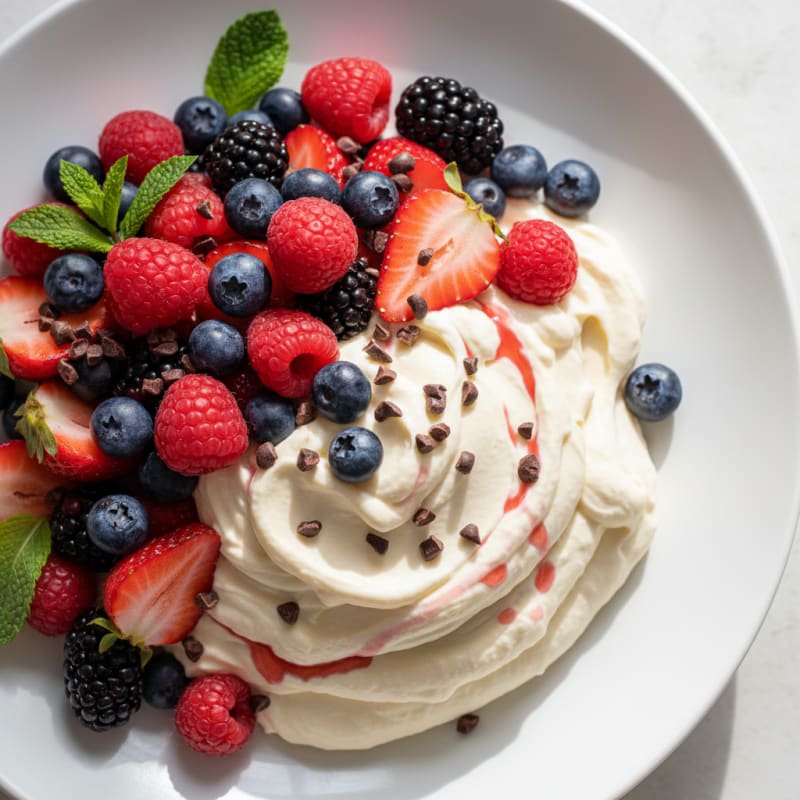 Silky Greek Yogurt Protein Mousse with Berries