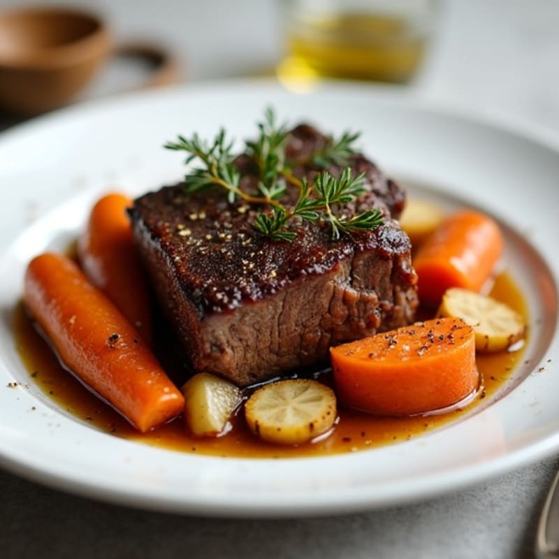 Tender Slow-Braised Short Ribs with Roasted Root Vegetables