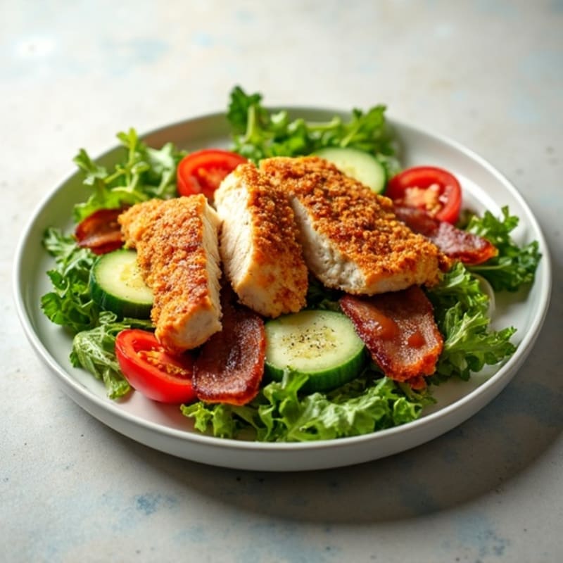 Crispy Chicken BLT Salad with Fresh Greens