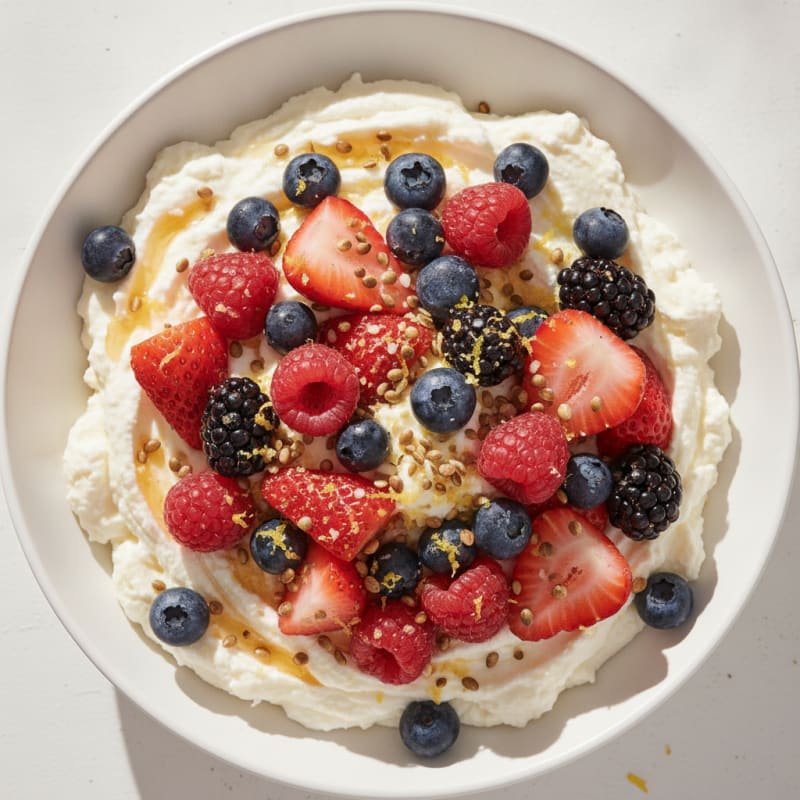 Whipped Cottage Cheese with Berries