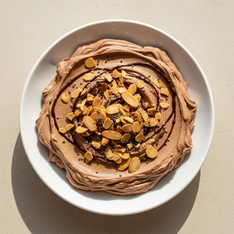 Silky Chocolate Protein Pudding with Almonds
