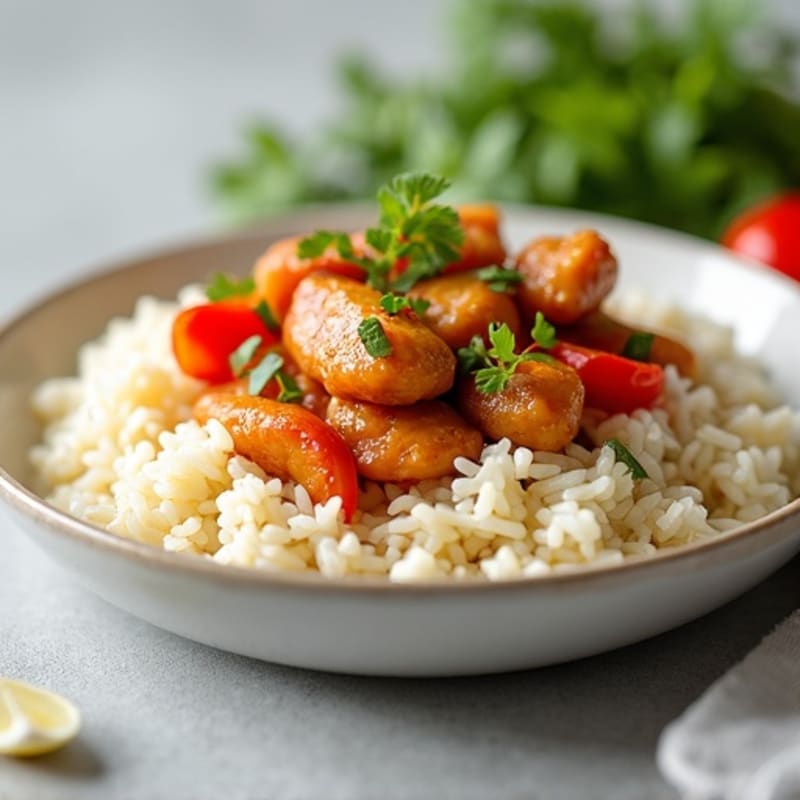 Ginger-Garlic Chicken with Fluffy Jasmine Rice