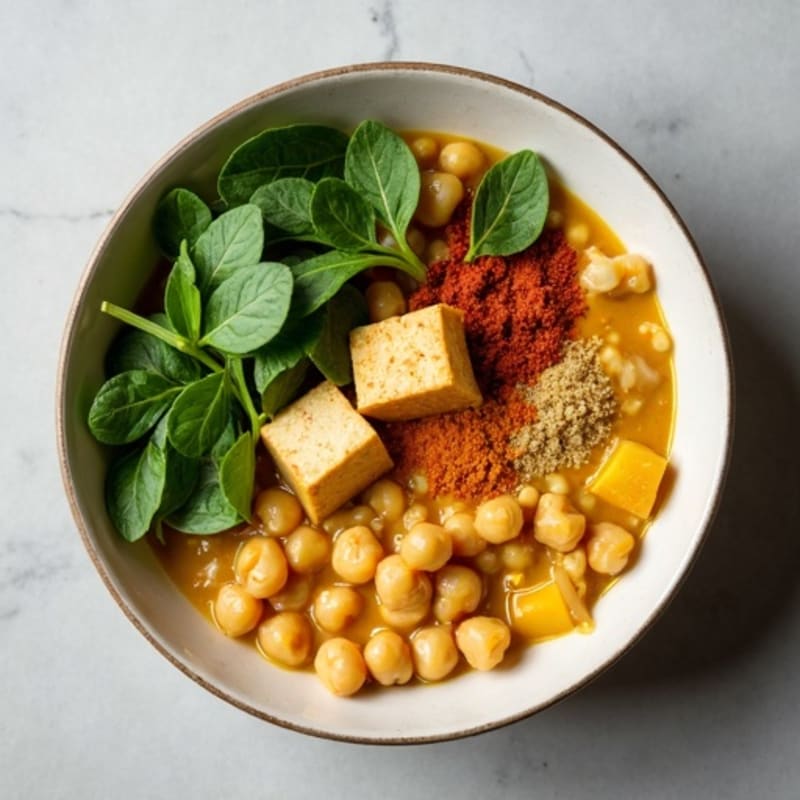 Creamy Coconut Chickpea and Spinach Curry Bowl