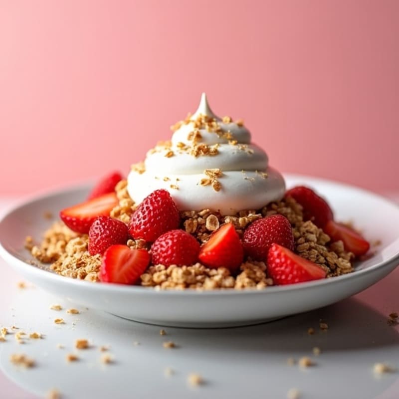 Strawberry with Crispy Oat Crumble and Creamy Whipped Topping