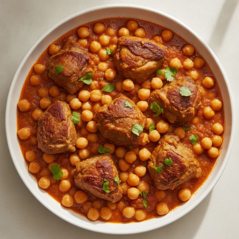 Moroccan Lamb Tagine with Chickpeas