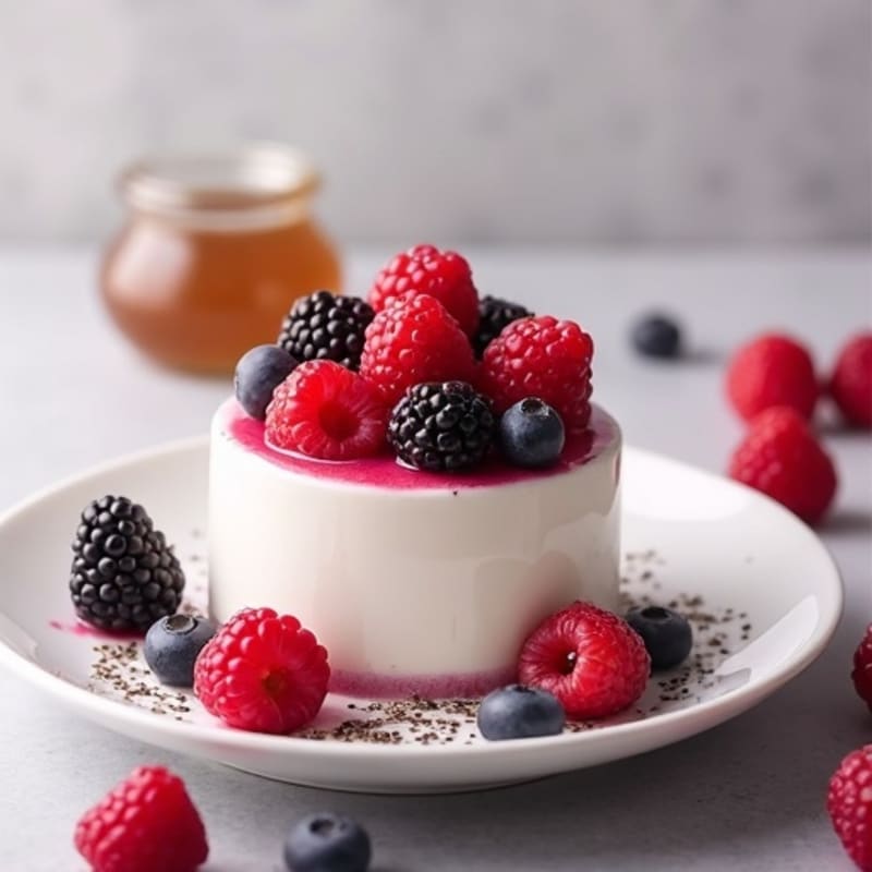 Greek Yogurt Protein Mousse with Mixed Berries