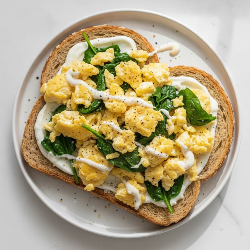 High-Protein Egg White Scramble Toast