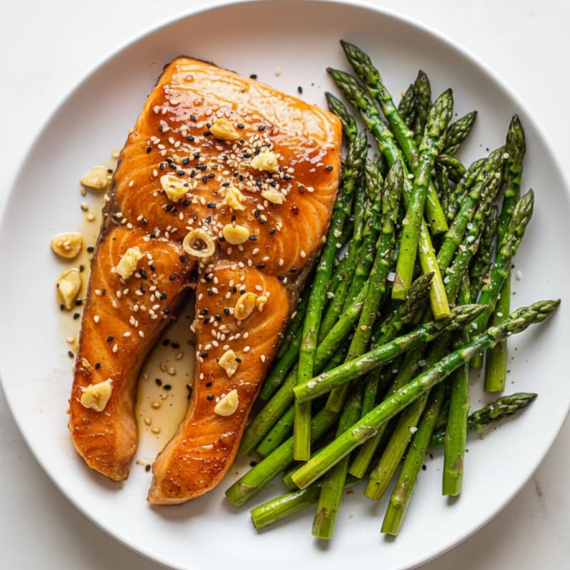 Teriyaki Glazed Salmon with Roasted Asparagus