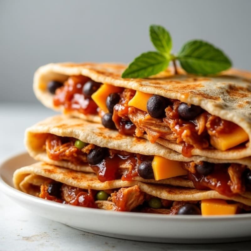 Crispy BBQ Chicken and Black Bean Quesadilla