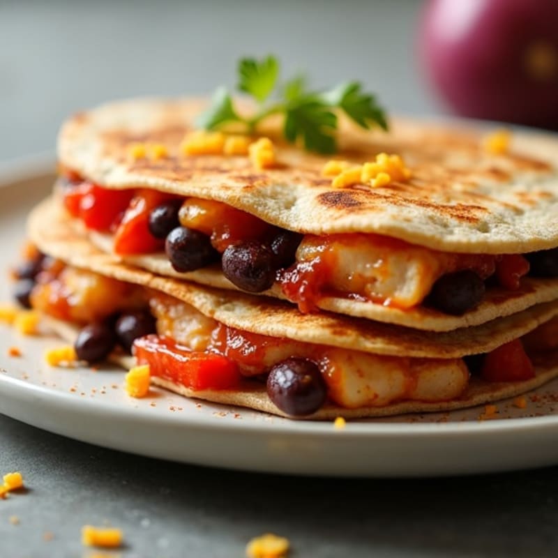 Smoky BBQ Chicken and Black Bean Quesadilla