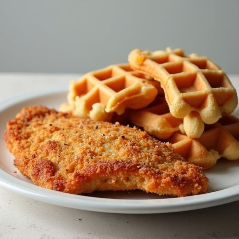 Crispy Baked Chicken with Fluffy Whole Wheat Waffles
