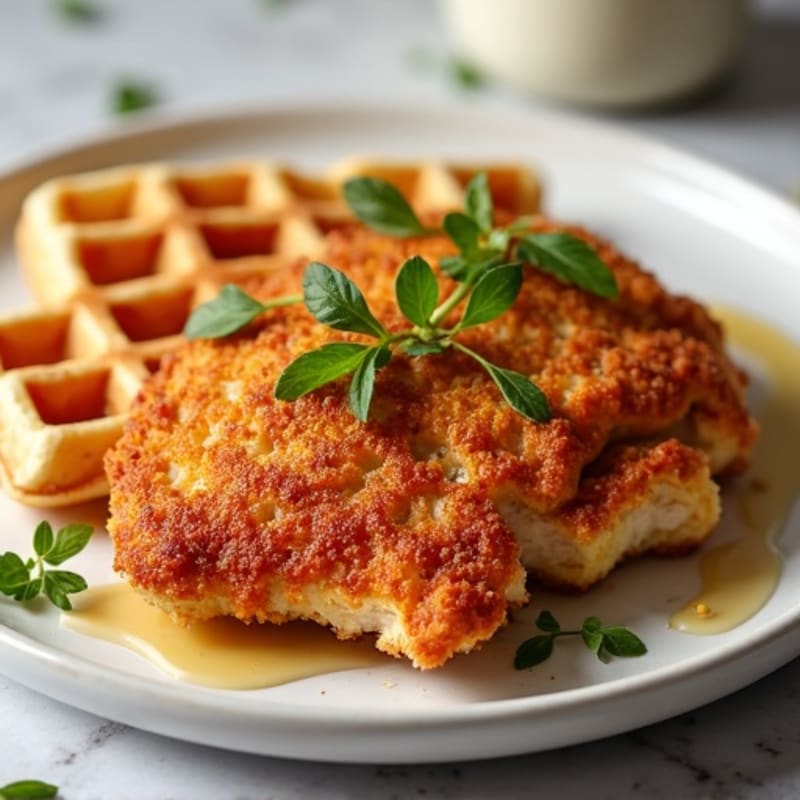 Crispy Baked Chicken with Protein Waffles
