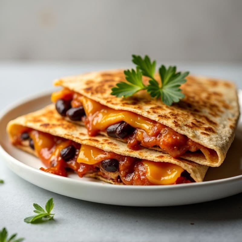 Smoky BBQ Chicken and Black Bean Quesadilla