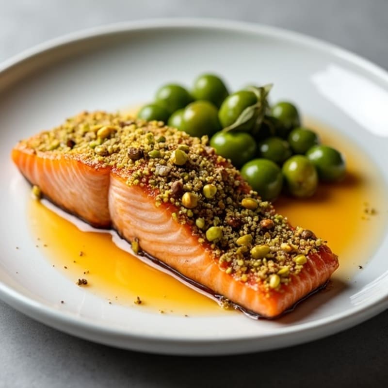 Crispy Pistachio-Crusted Salmon with Citrus-Ginger Glaze
