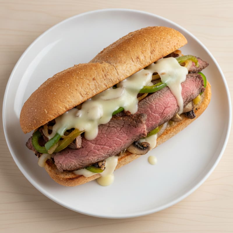 Classic Philly Cheesesteak Sandwich