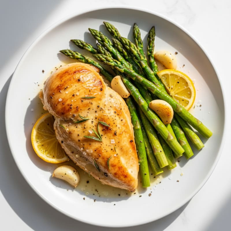 Lemon-Herb Roasted Chicken and Asparagus