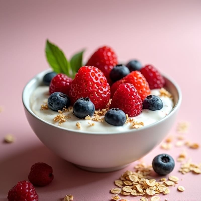 Protein-Packed Creamy Greek Yogurt with Fresh Berries and Hearty Oats