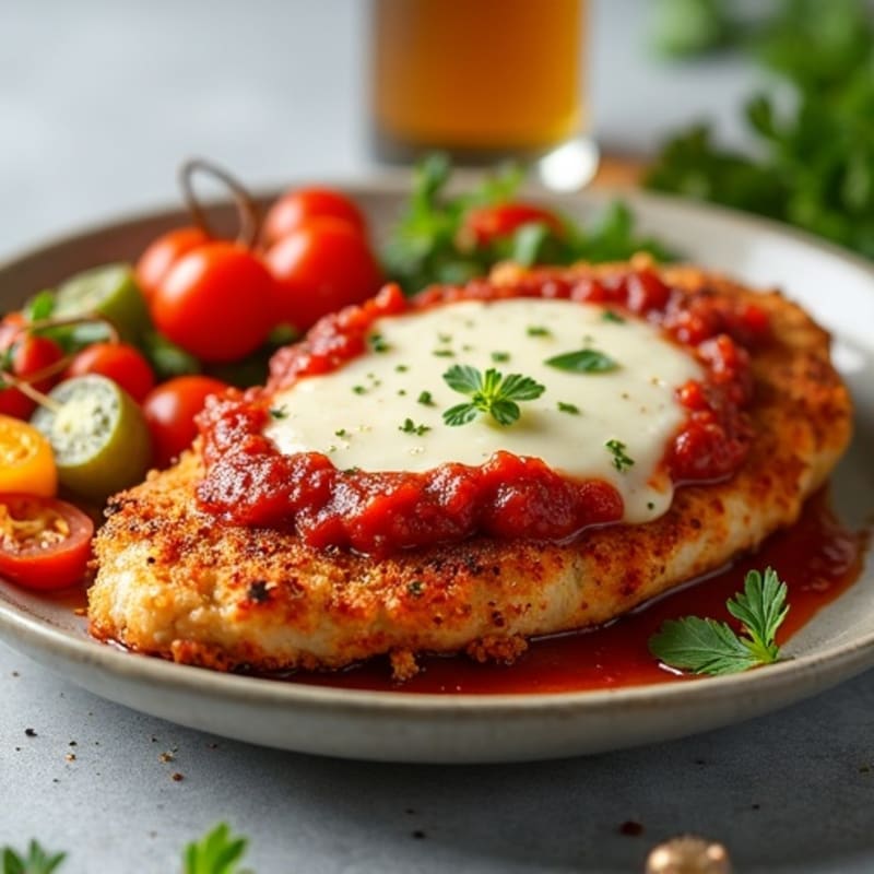 Crispy Chicken Parmesan with Roasted Vegetables
