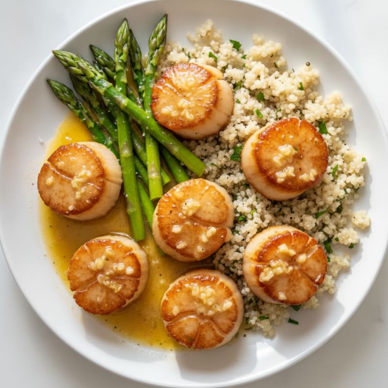 Pan-Seared Scallops with Lemon-Garlic Butter