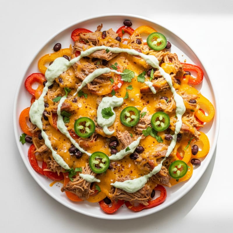 Smoky Pulled Pork Nachos with Zesty Crema