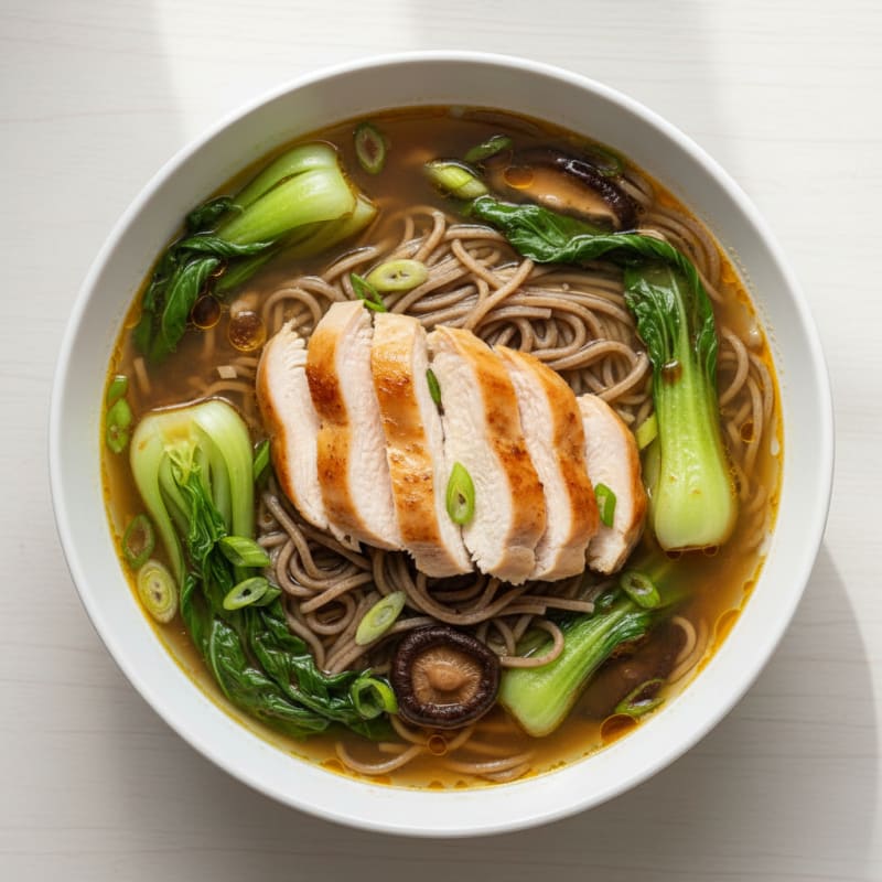 Ginger-Garlic Noodle Soup with Chicken