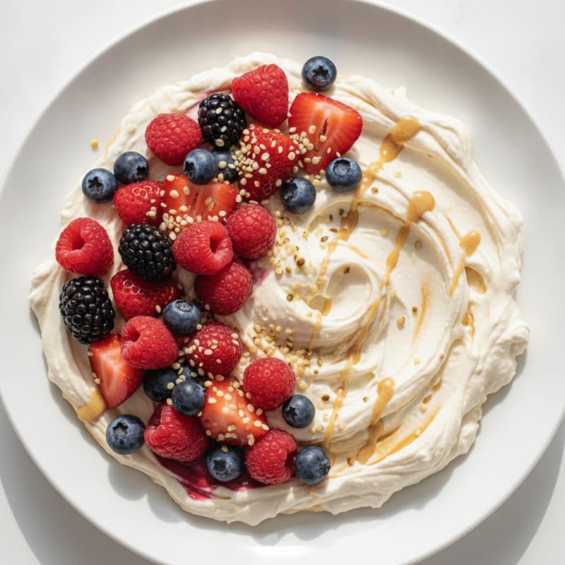 Silky Greek Yogurt Protein Mousse with Berries