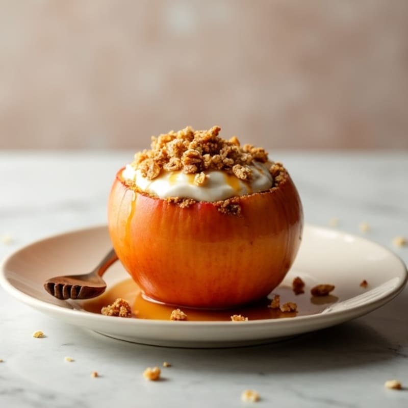 Baked Cinnamon Apple with Crispy Oat Crumble