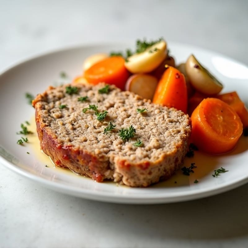 Lean Turkey Meatloaf with Roasted Root Vegetables