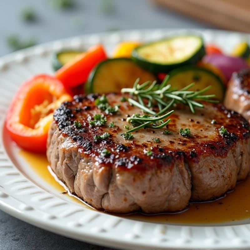 Garlic-Herb Seared Steak with Roasted Vegetables