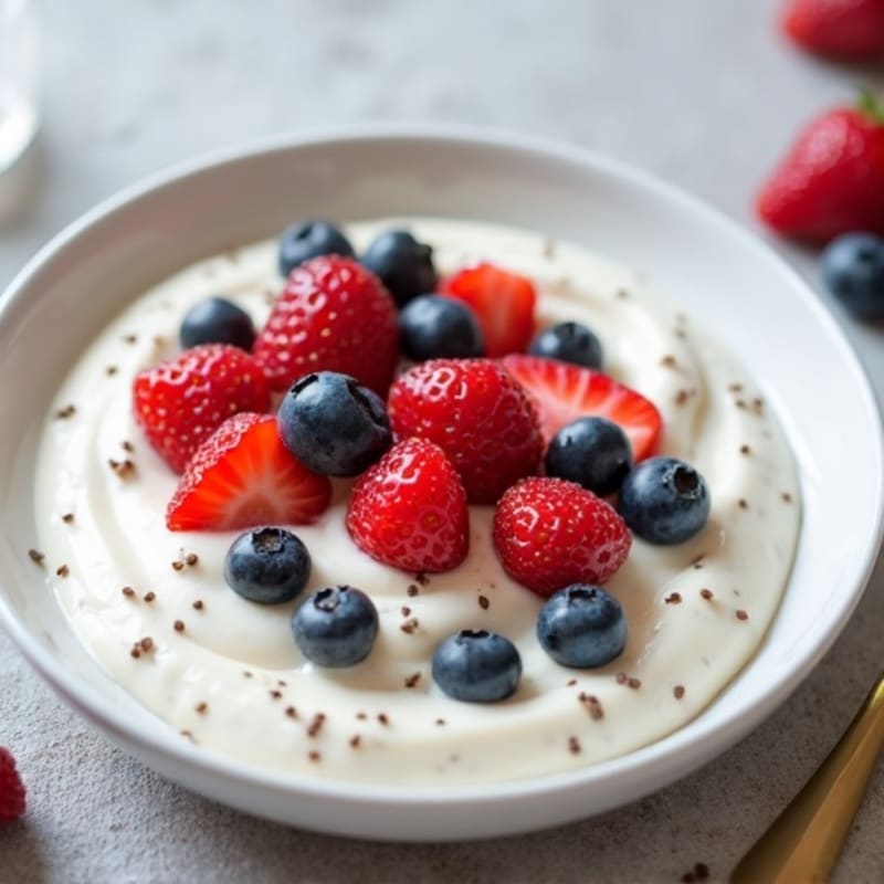 Silky Greek Yogurt Protein Pudding with Berries