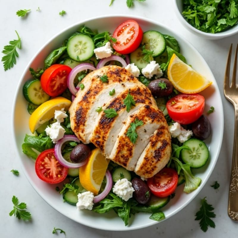 Fresh Mediterranean Chopped Salad with Herb-Marinated Feta