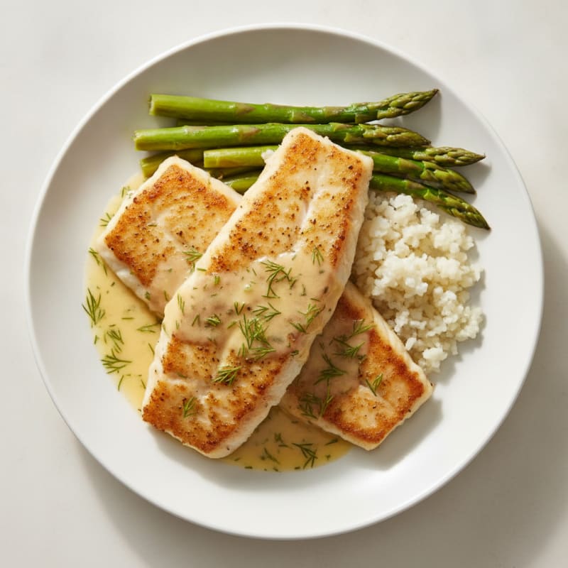 Pan-Seared Swai with Lemon-Dill Sauce